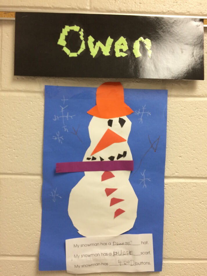 hallway snowman artwork