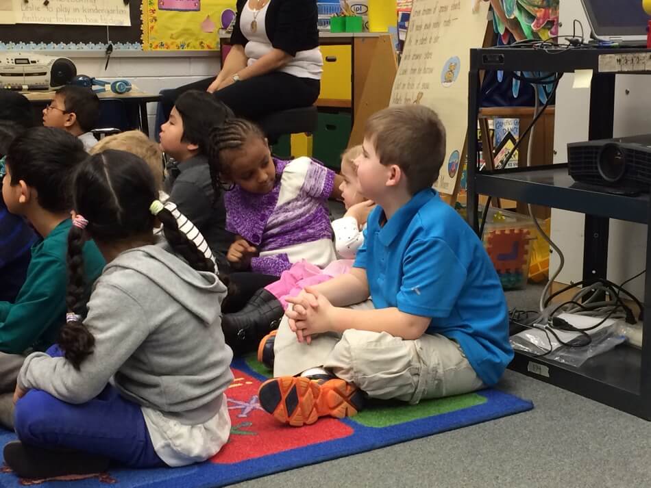 sitting with Owen for story time
