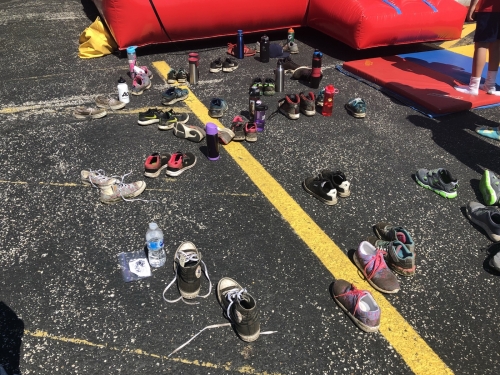 Pile o' shoes at the bounce house.